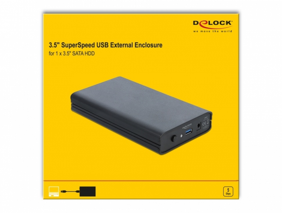 Imagine Rack extern USB 3.1 Gen 1-A pentru HDD SATA 3.5", Delock 42612